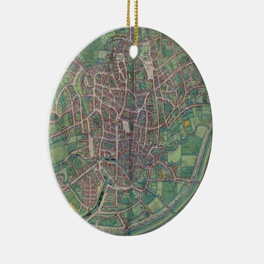 Stadtplan von Brüssel, von 'Civitates Orbis Terra Keramikornament (Rechts)