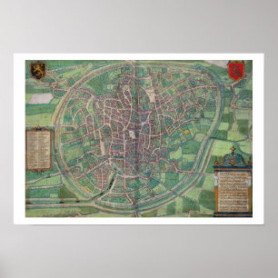Stadtplan von Brüssel, von "Civitates Orbis Terra Poster
