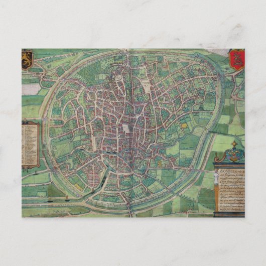Stadtplan von Brüssel, von "Civitates Orbis Terra Postkarte (Vorderseite)