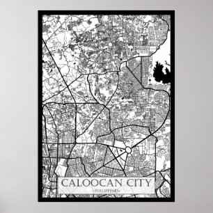 Stadtplan von Caloocan Philippinen Poster