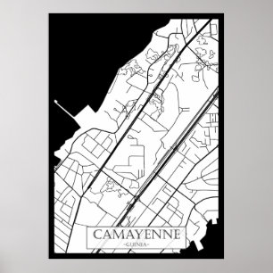 Stadtplan von Camayenne Guinea Poster