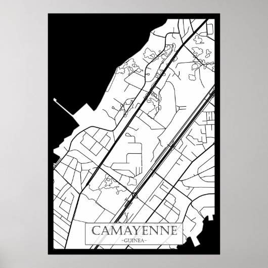Stadtplan von Camayenne Guinea Poster (Vorne)