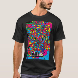 Stadtplan von Dallas - Abstrakter Pop T-Shirt