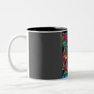 Stadtplan von Dallas - Abstrakter Pop Zweifarbige Tasse