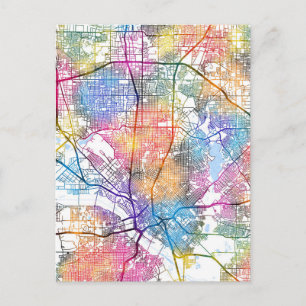 Stadtplan von Dallas USA Postkarte