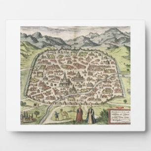 Stadtplan von Damaskus, Syrien, 1620 (Gravieren) Fotoplatte