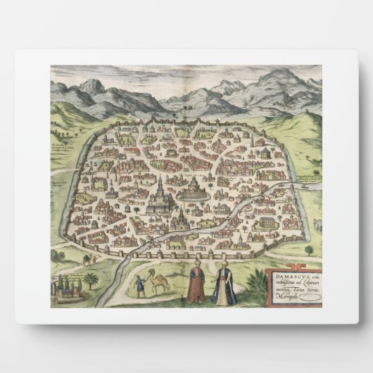 Stadtplan von Damaskus, Syrien, 1620 (Gravieren) Fotoplatte (Vorderseite)