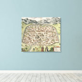 Stadtplan von Damaskus, Syrien, 1620 (Gravieren) Leinwanddruck (Insitu (Holzboden))