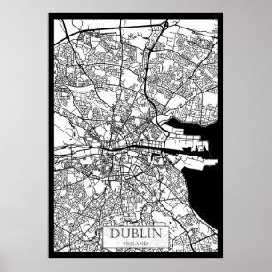 Stadtplan von Dublin Irland Poster