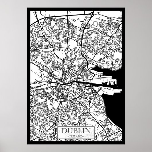 Stadtplan von Dublin Irland Poster (Vorne)