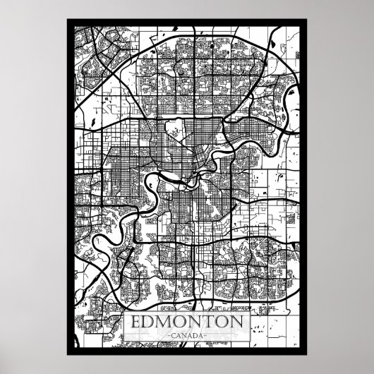 Stadtplan von Edmonton Kanada Poster (Vorne)