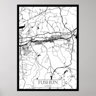 Stadtplan von Fushun China Poster