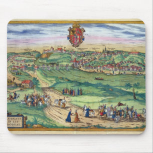 Stadtplan von Grodno, von 'Civitates Orbis Terraru Mousepad