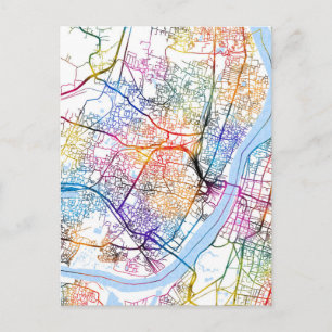 Stadtplan von Howrah Westbengalen Postkarte