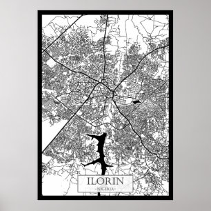Stadtplan von Ilorin Nigeria Poster