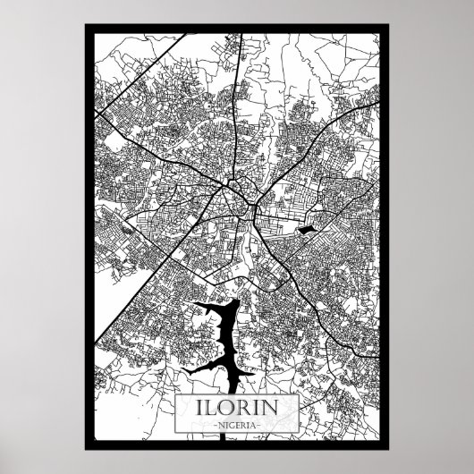 Stadtplan von Ilorin Nigeria Poster (Vorne)