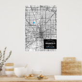 Stadtplan von Indianapolis + Ort markieren Poster (Küche)