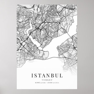 Stadtplan von Istanbul Poster