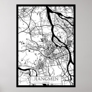 Stadtplan von Jiangmen, China Poster