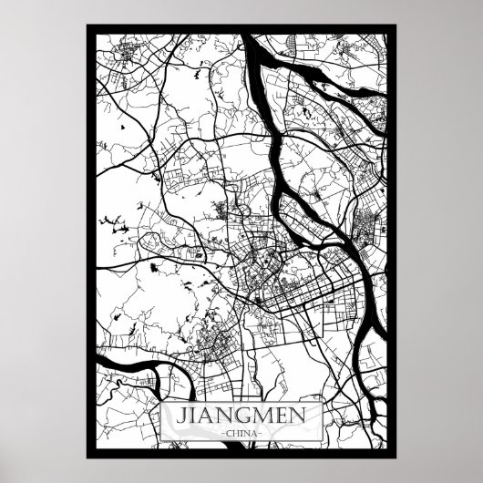 Stadtplan von Jiangmen, China Poster (Vorne)