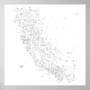 Stadtplan von Kalifornien Poster