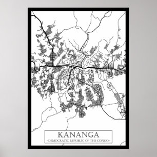 Stadtplan von Kananga Demokratische Republik Kongo Poster
