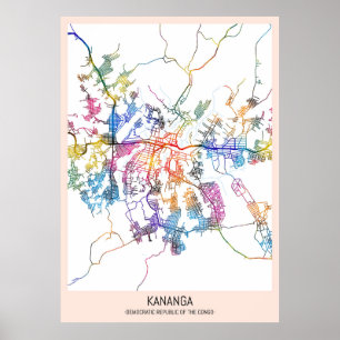 Stadtplan von Kananga Demokratische Republik Kongo Poster