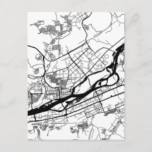 Stadtplan von Krasnoyarsk, Russland Postkarte