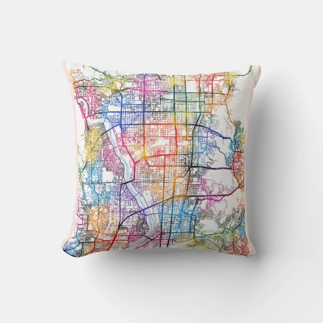 Stadtplan von Kyoto Kissen (Vorderseite)
