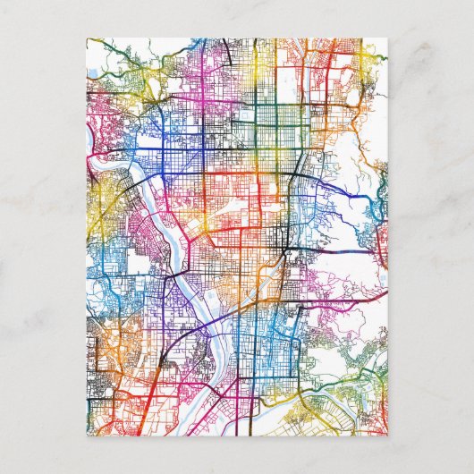 Stadtplan von Kyoto Postkarte (Vorderseite)