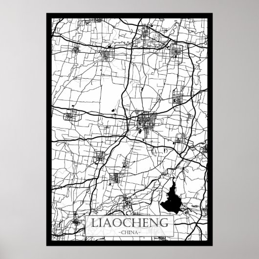 Stadtplan von Liaocheng, China Poster (Vorne)