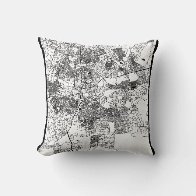 Stadtplan von Lusaka Sambia Kissen (Vorderseite)