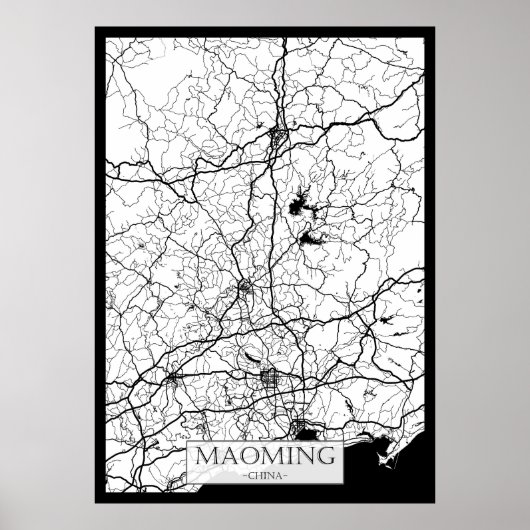Stadtplan von Maoming China Poster (Vorne)