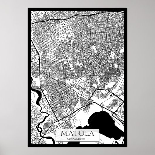Stadtplan von Matola Mosambik Poster (Vorne)