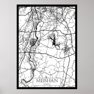 Stadtplan von Meishan, China Poster