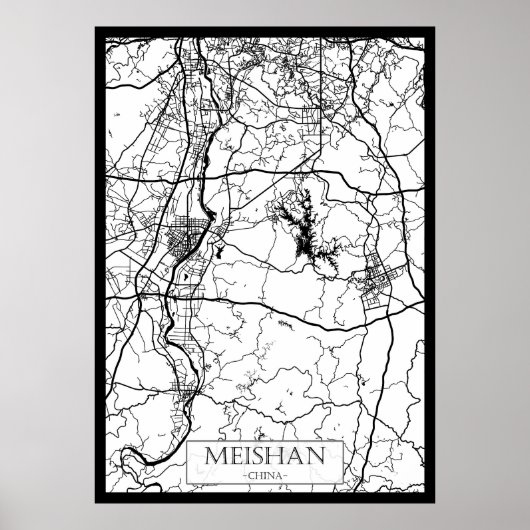 Stadtplan von Meishan, China Poster (Vorne)
