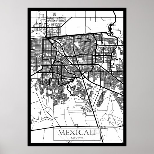 Stadtplan von Mexicali Mexico City Poster (Vorne)