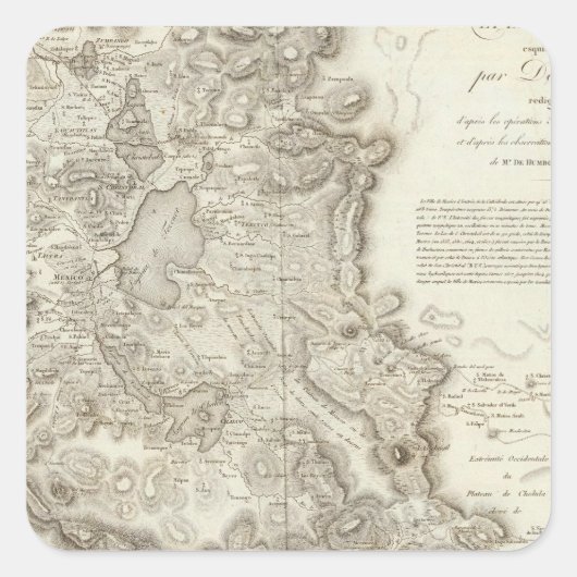 Stadtplan von Mexiko Quadratischer Aufkleber (Vorderseite)