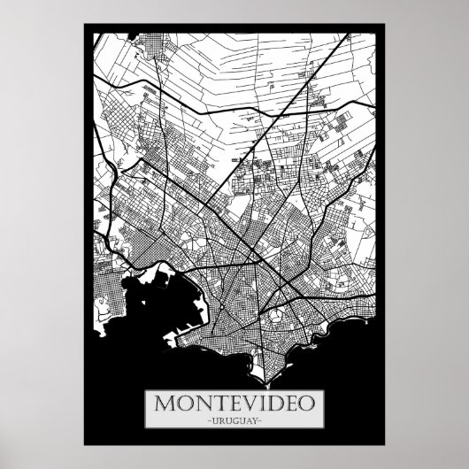 Stadtplan von Montevideo Uruguay Poster (Vorne)