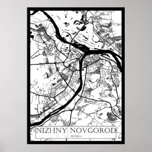 Stadtplan von Nischni Nowgorod, Russland Poster