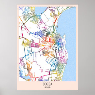 Stadtplan von Odessa Ukraine Poster