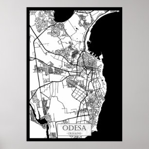 Stadtplan von Odessa Ukraine Poster