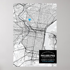 Stadtplan von Philadelphia + Ort markieren Poster