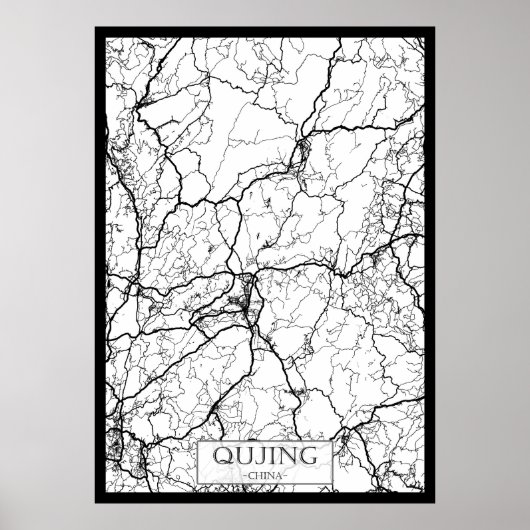 Stadtplan von Qujing China Poster (Vorne)