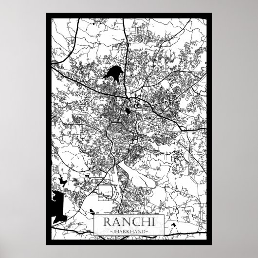 Stadtplan von Ranchi Jharkhand Poster (Vorne)