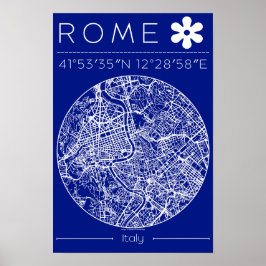 Stadtplan von Rom Poster – Kreisförmiges Design