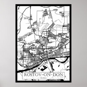 Stadtplan von Rostow am Don Russland Poster