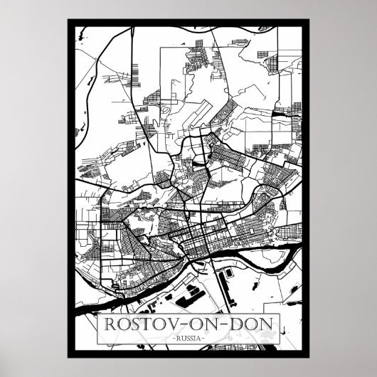Stadtplan von Rostow am Don Russland Poster (Vorne)