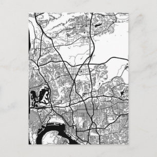 Stadtplan von San Diego USA Postkarte