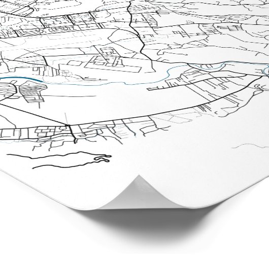 Stadtplan von Sarajevo Poster (Ecke)